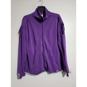 Adidas Climacool Womens Medium Purple Solid Long Sleeve Full Zip Jacket
